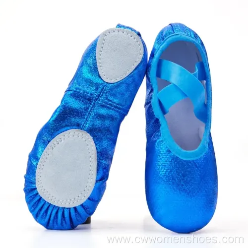 Girls Ballet Shoes for Girls Split-Sole Toddler Glitter Flats for Kids Dance